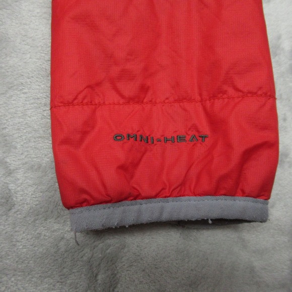 Columbia Jacket Youth Medium Red Pockets Omni Heat Mighty Lite Full Zip Puffer - Picture 8 of 16